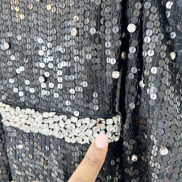 Mac Duggal Womens Sequined A Line Gown - Picture 8 of 10